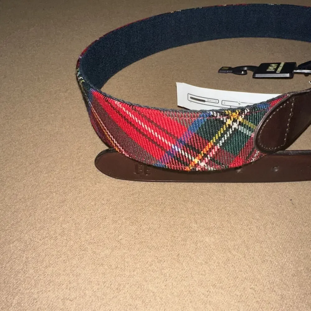 Polo Ralph Lauren Men’s Medium Leather-Trim Tartan Belt Lochcarron Scotland